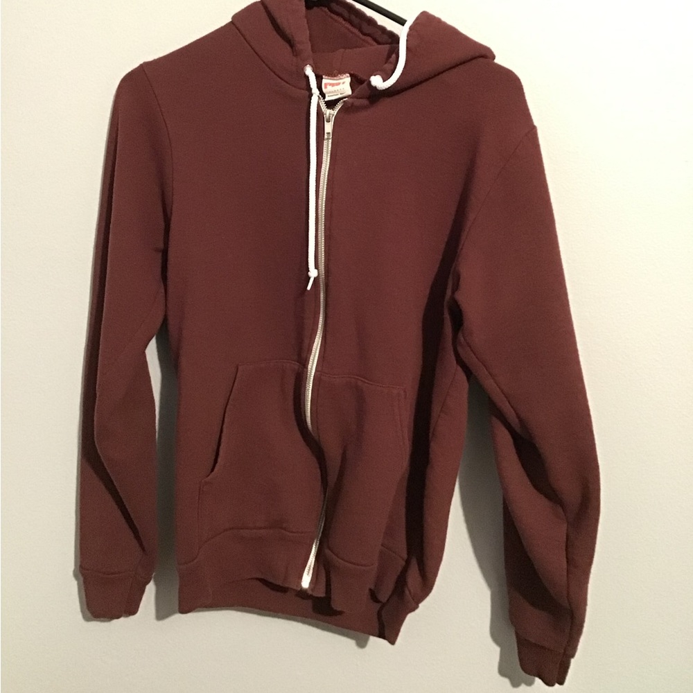 American apparel Burgundy zip up hoodie